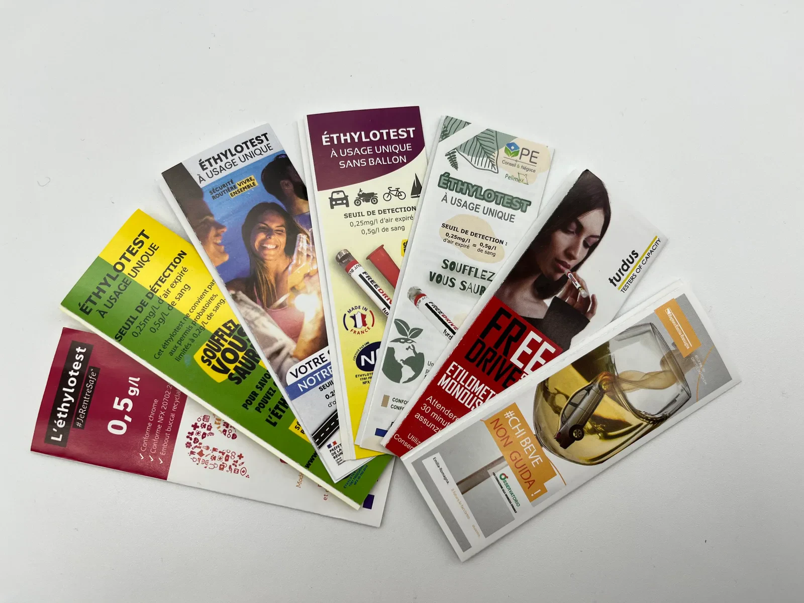 Exemples de notices d'éthylotests personnalisées pour des clients